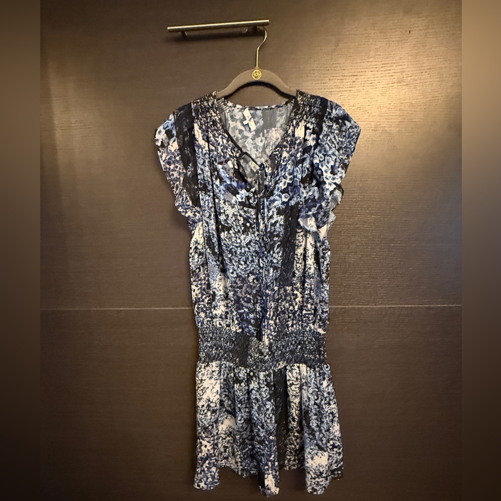 Parker Navy and White Mini Dress